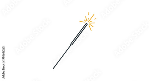 A bright sparkler emitting radiant sparks. Its sparks emanate with glittering gold. 