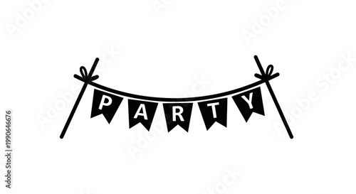 Party Bunting Decoration in Black and White