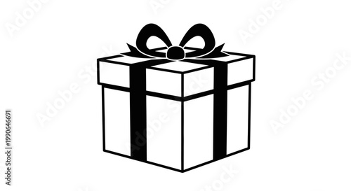 A neatly wrapped gift box with a bow on top, conveying the joy and anticipation associated with giving or receiving a present