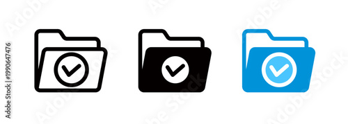Folder and file icons, document organization icons
