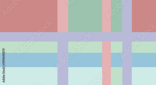Geometric plaid pattern with muted pastel color blocks