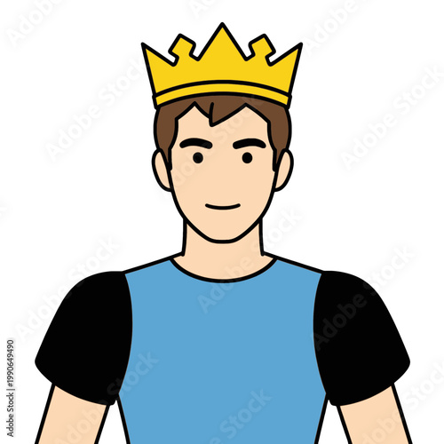 Man Wearing Crown Flat Icon
