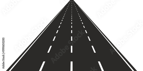 Straight Asphalt Road Illustration