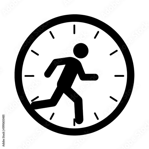 Running Person Inside Clock Face Flat Icon