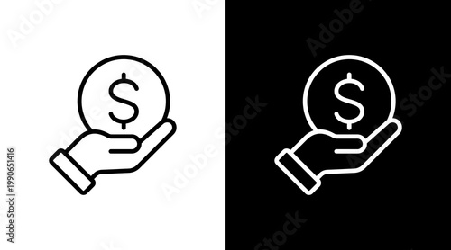 Finance White Icon Set Design