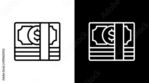 Cash White Icon Set Design