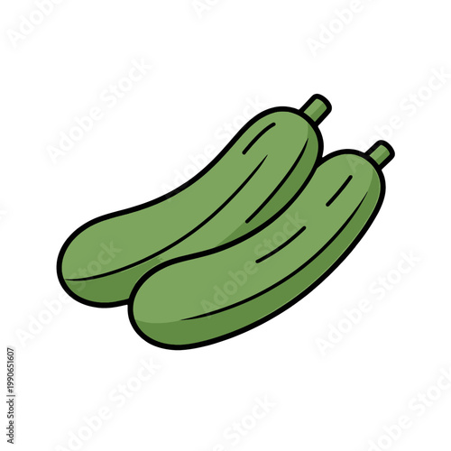 Two Zucchinis Flat Icon Vegetable Illustration