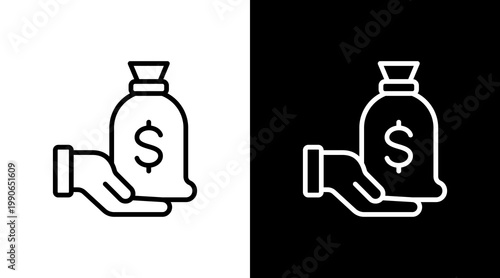 Creditor White Icon Set Design