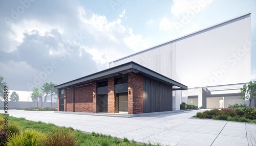 Modern building with brick and metal exterior symbolizing industrial elegance and contemporary design