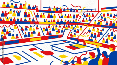 Vibrant Crowd Watching Exciting Basketball Game Action.