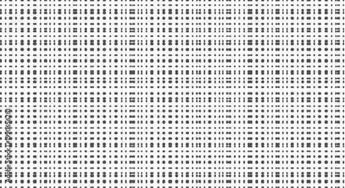 A dense grid of speckled dots and dashes creates a textured, monochrome pattern