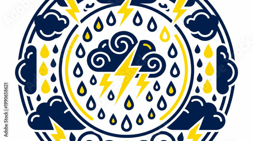 Stylized illustration of a stormy weather pattern.