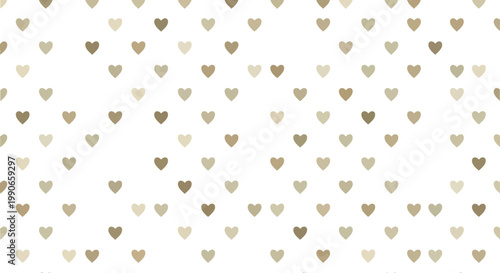 Scattered muted brown and beige heart shapes on a white background