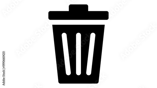Trash can icon, garbage bin symbol, delete sign, vector illustration, flat design, simple style, isolated on white backg