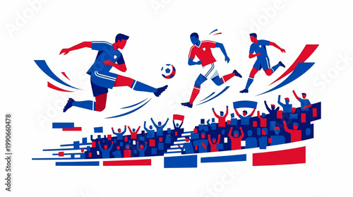 Dynamic Soccer Players Competing in a Lively Match.