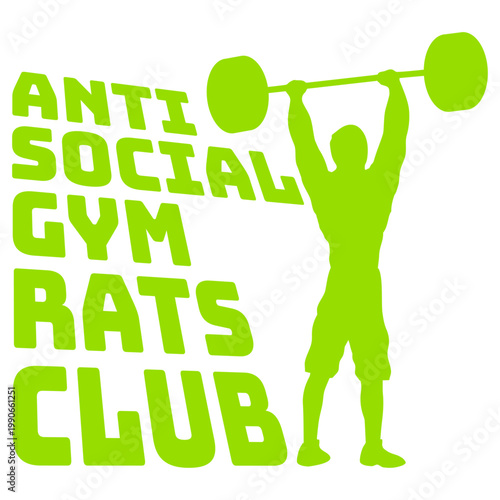Anti Social Gym Rats Club – the perfect quote for every gym obsessed introvert who skips the small talk and hits the weights instead. Funny, relatable and a great gift for serious gym rats.