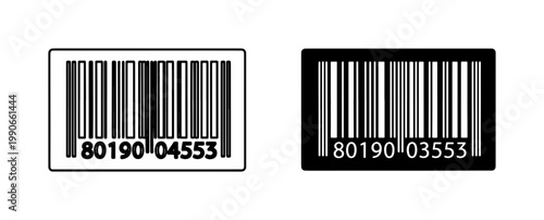 Konstfotografi Barcode Set, Product Identification Codes, Retail Scanning Symbols, Black and Wh