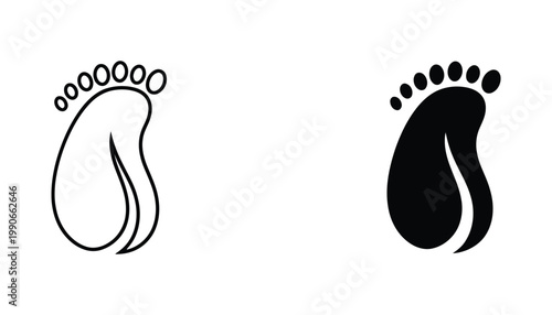 Footprint icon set single human step vector graphic illustration