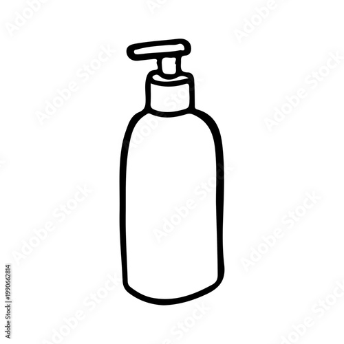 Soap dispenser pump bottle doodle illustration