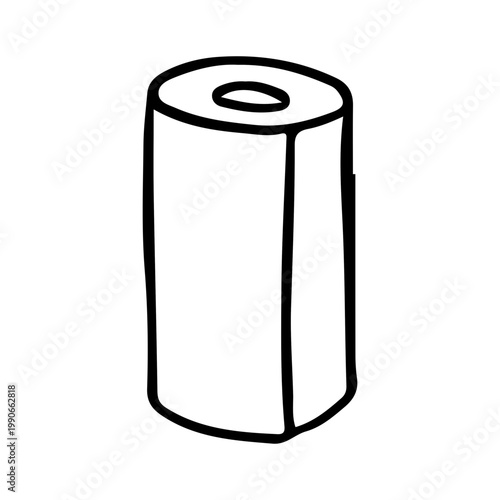 Toilet paper roll doodle hand drawn sketch