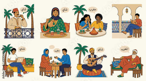 Traditional African Cultural Scenes and Daily Life Activities.