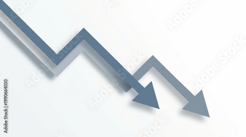 Downward Trend Arrows Illustrating Financial Decline.