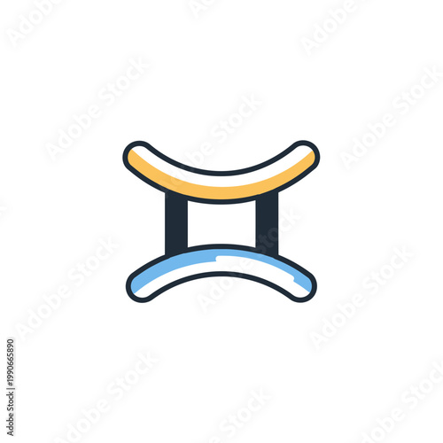 Gemini Zodiac Sign Modern Flat Vector Icon Illustration