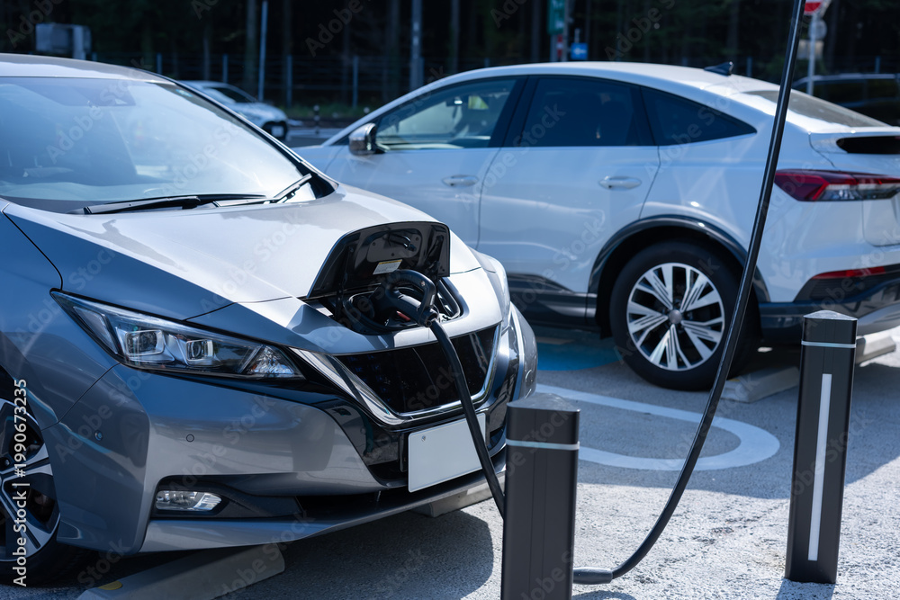 Naklejka premium EV チャージ 充電