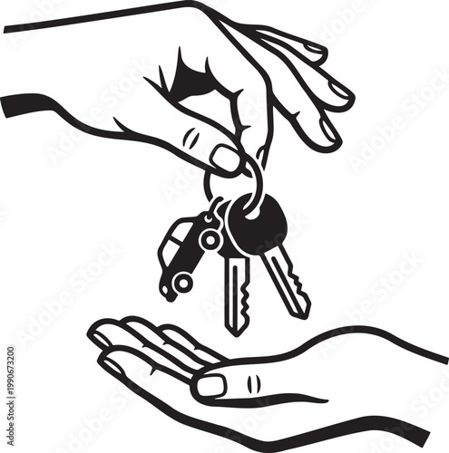 Handing over car keys icon