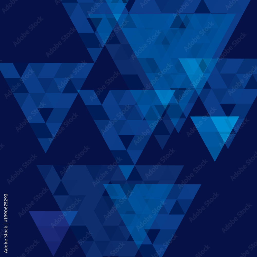 Fototapeta premium abstract Blue Geometric Background with Overlapping Triangles, Modern Minimalist Vector Graphic Design.