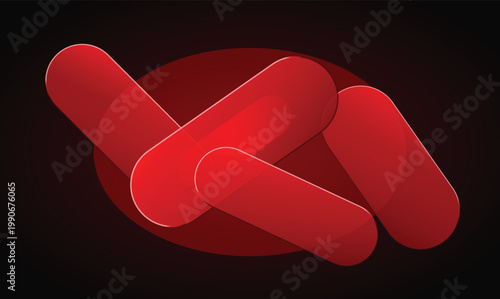 Red rod-shaped bacteria or cells illuminated by a red glow on a dark background.