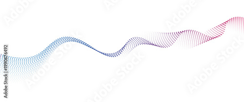 Flowing Dot Wave halftone gradient pattern on transparent background
