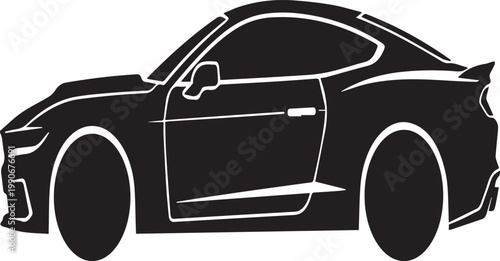 Modern Electric Muscle Car Silhouettes Isolated