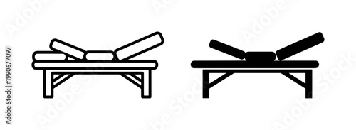 Bild auf Leinwand Massage Table Icons, Spa Bed Vector Graphics, Adjustable Couch Symbols for Welln