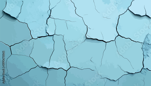 Seamless cracked blue concrete texture with realistic fissures and distressed surface detail. Abstract grunge background featuring irregular fracture lines. For posters, web backgrounds, packaging.