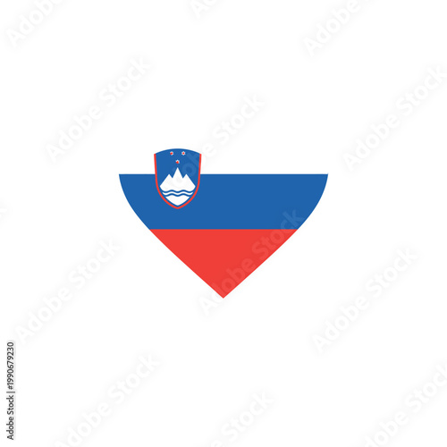 Slovenia's national flag displayed in heart shape symbolizing love for the country