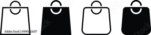 Set of shopping bag icon. E commerce Purchase Symbols. Order delivery and boutique design. Store purchase and merchandise icons