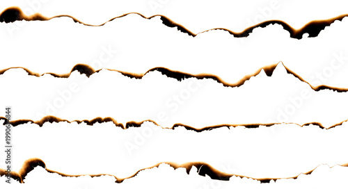 Paper burned isolated on white background