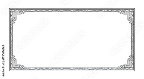 Ornate Art Deco Border Frame - Geometric Decorative Element