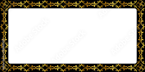 Elegant Golden Flourish Border with White Background for Decorative or Graphic Design Purposes