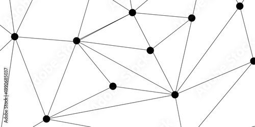 Abstract network of interconnected nodes and lines on a white background, symbolizing digital communication and connections