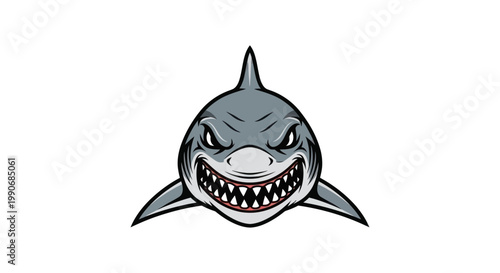 Fierce Shark Illustration - Predator with Sharp Teeth and Menacing Grin