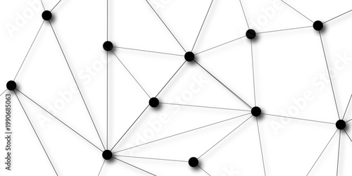 A close-up view of a black dotted network structure against a white background, abstract representation of connections and data flow