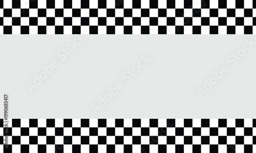 Seamless pattern of race checkered flags. Black and white checkerboard texture line design. Vector illustration. 