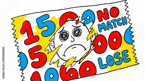 Lottery scratch card game losing concept
