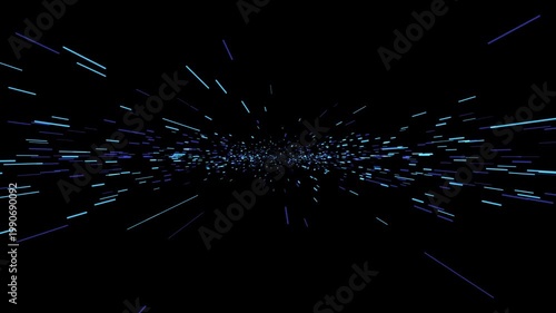 Vibrant and hypnotic particle animation representing a swinging pendulum light trails. Smooth 4K rendering with deep Cyan and Multicolor light trails. Perfect for futuristic overlays and creative