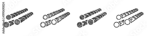 Sketch rebar icon design set
