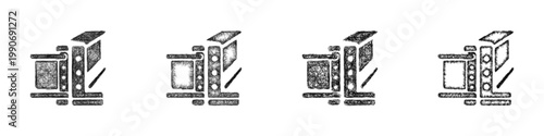 Sketch steel joint icon design set