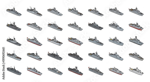 Collection of Various Ships and Vessels in Different Angles.