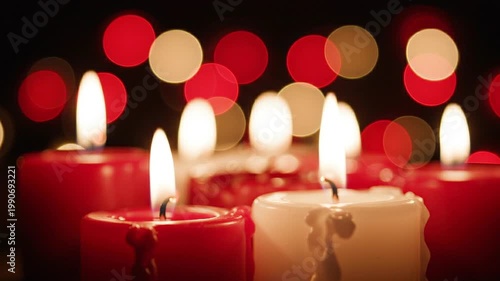  Canada Day emotional tribute, red and white candle lights flickering in dark with cinematic bokeh, 8k ultra realistic HDR, calm and peaceful mood. 2026